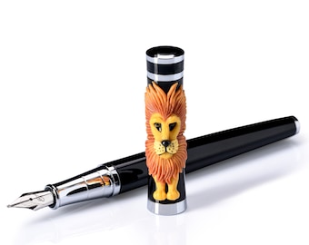 Fountain Pen Lion Roxi Handmade, Rollerball Pen, Gift for women, children, Personalised Pen, Engraved Pen, Graduation, smooth nib