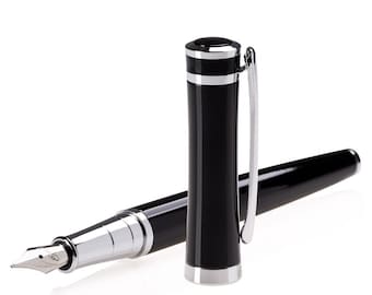 Fountain Pen Black Pearl Roxi Handmade, Personlized Pen, Handmade Pen, Fountain Pen, Rollerball Pen, Gift for women, children, young people