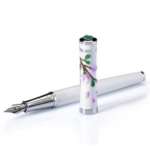 Roxi -Magnolia- Pluma estilográfica, Rollerball Pen, Regalo para mujeres, Pluma personalizada, Pluma grabada, Regalo de boda, Cumpleaños