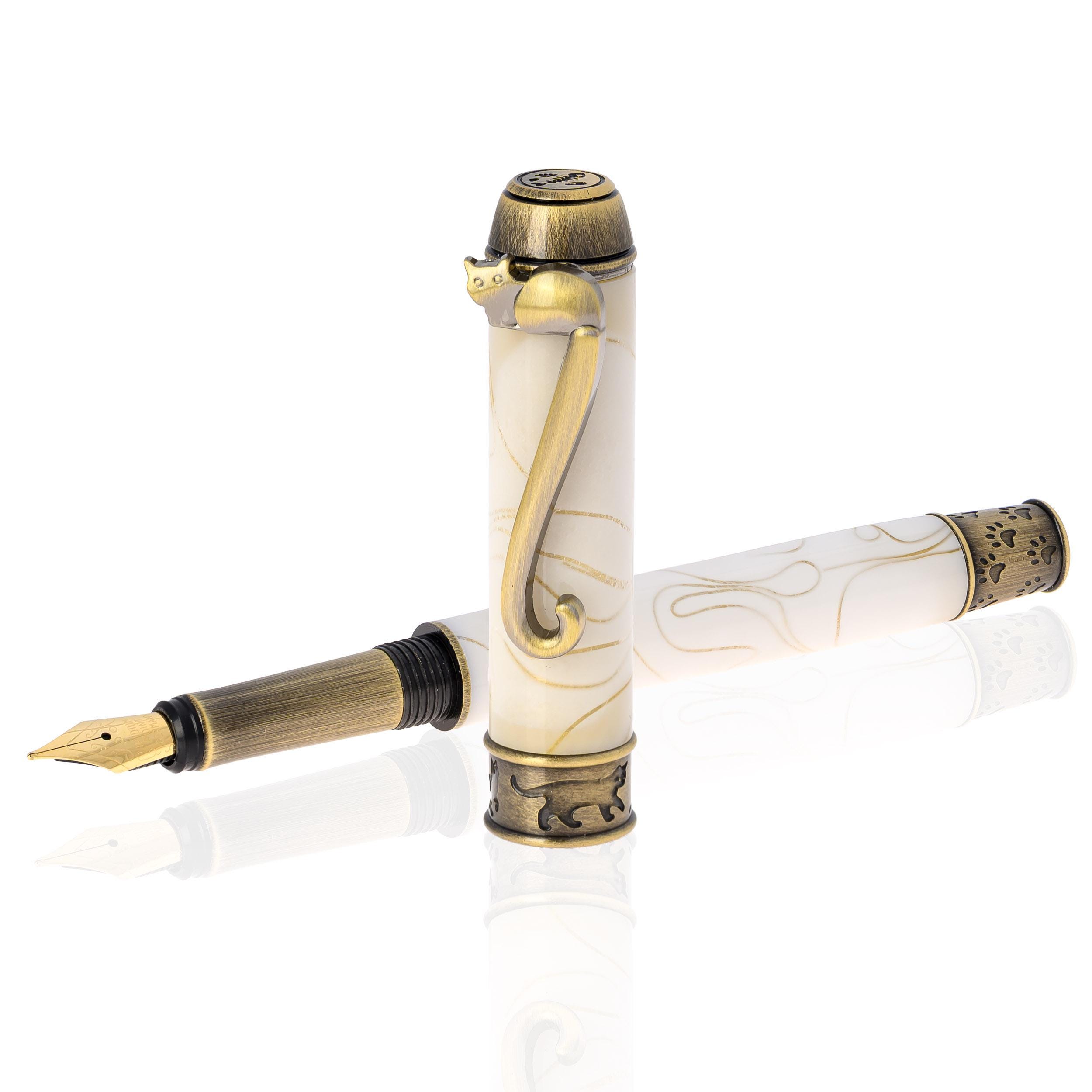Stylo Roller En Porcelaine Décor Fleurs - Neuf De Stock, Lourd, Recharge Inclus