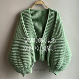 Modèle au crochet de cardigan Cumulus (le modèle PDF n'est PAS un produit physique)