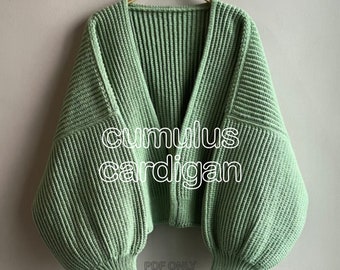 Cumulus Cardigan Crochet Pattern (PDF Pattern NOT a physical product)