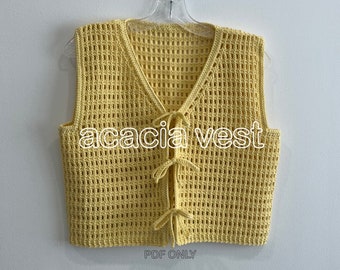 Acacia Vest Crochet Pattern (PDF Pattern NOT a physical product) Pattern for a crochet vest crochet top
