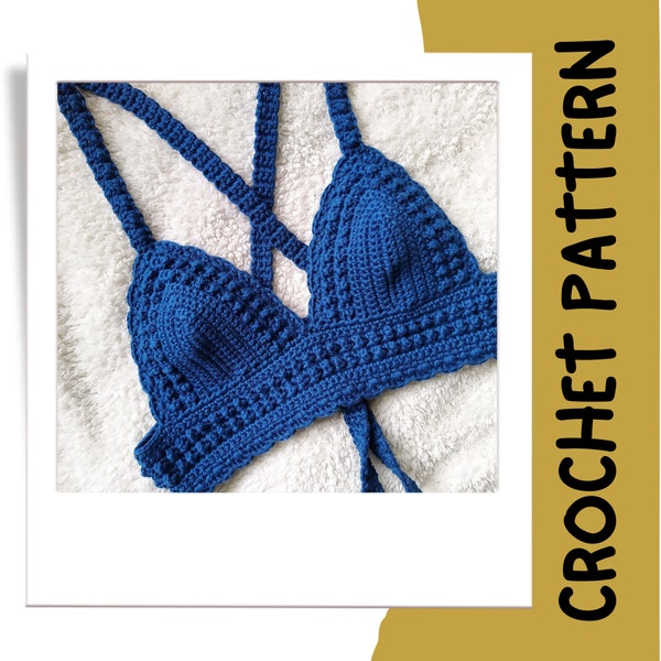 Crochet Bralette Pattern for Beginner Crochet Pattern For Summer Bralette Pattern Easy Top Halter Crochet Bra Pattern Bikini Simple Pattern