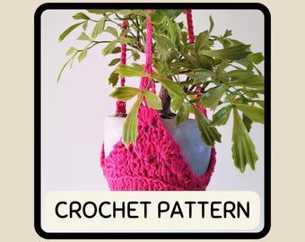 Easy Crochet Plant Hanger Pattern Beginner DIY Home Decor Macrame Style Holder Indoor Outdoor Pot Display Simple Tutorial PDF