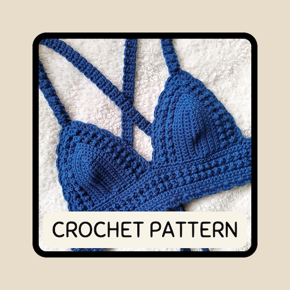 Crochet Bralette Pattern Beginner Summer Bikini Top Custom Fit Beachwear Festival Outfit Easy DIY Garment Tutorial Instant PDF
