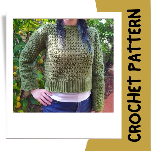 Crochet Sweater Pattern Beginner Friendly Crochet Jumper Unisex Design Sweater With Flared Sleeves Crochet Top Pattern Easy Handmade Jumper