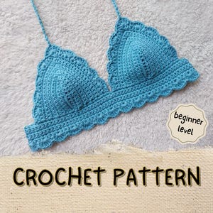 Crochet Bikini Top Pattern Beginner Bralette Crochet Lace Up Crop Top PDF Summer Festival Top Easy Swimsuit Top Beachwear DIY