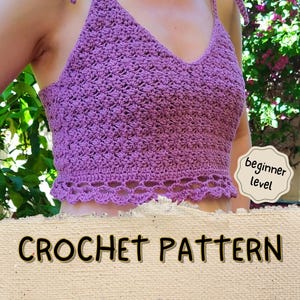 Easy Crochet Crop Top Pattern Beginner Singlet Tank Top PDF DIY Summer Crochet Shirt Made to Measure Crochet Top Simple Festival Pattern