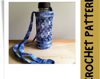 Crochet Water Bottle Holder Pattern | Drink Bottle Sling | Water Bottle Pouch | Easy Bag Pattern | Beginner Crochet | Crossbody Pouch | Kids