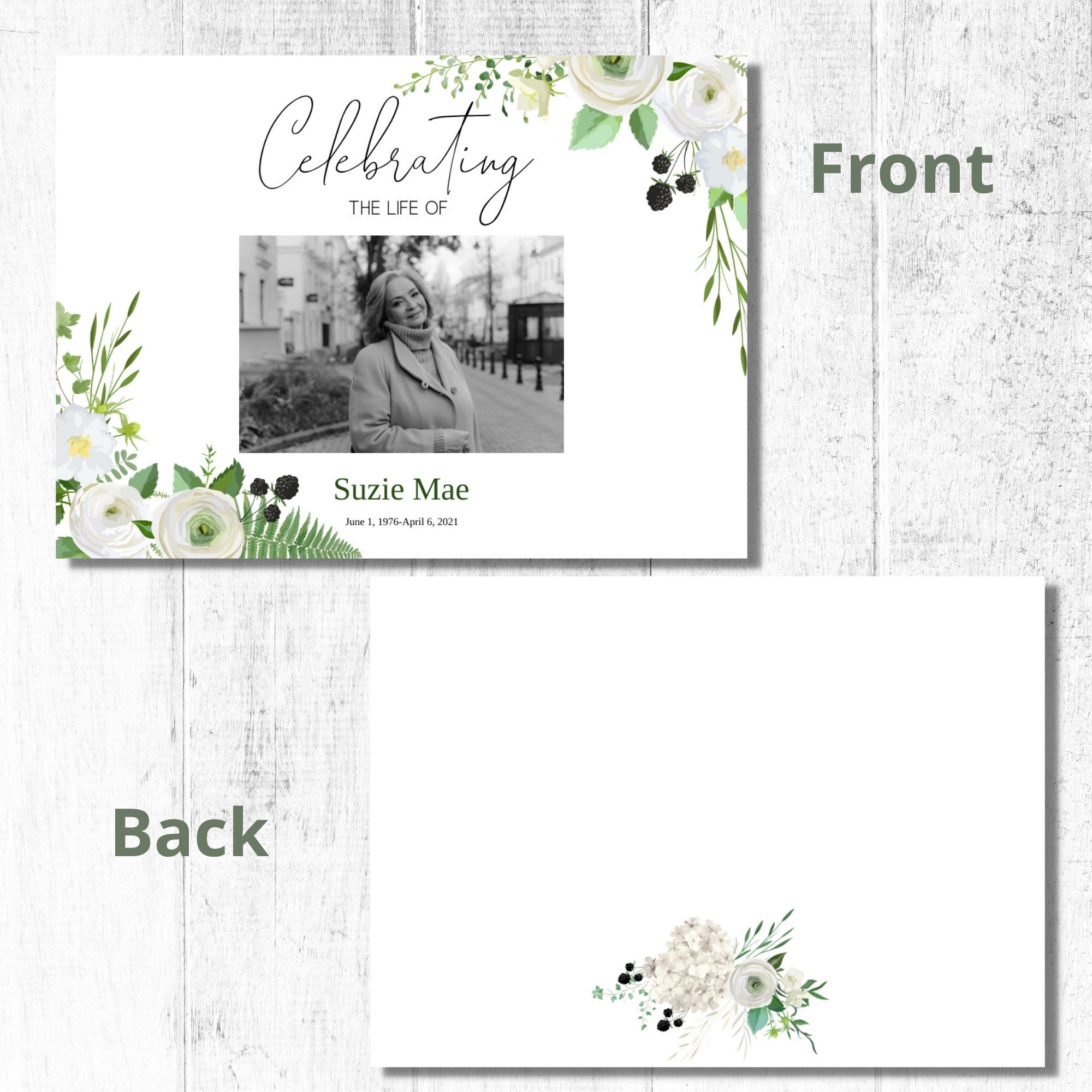 Editable Funeral Guest Book Template Celebration of Life Etsy