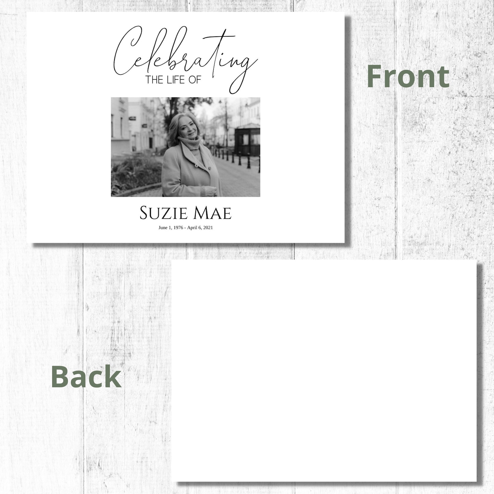 Editable Funeral Guest Book Template Funeral Favors Etsy