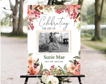 Editable Funeral Welcome Sign, Funeral Welcome Poster, Large Funeral Sign, Funeral Decor, In Loving Memory