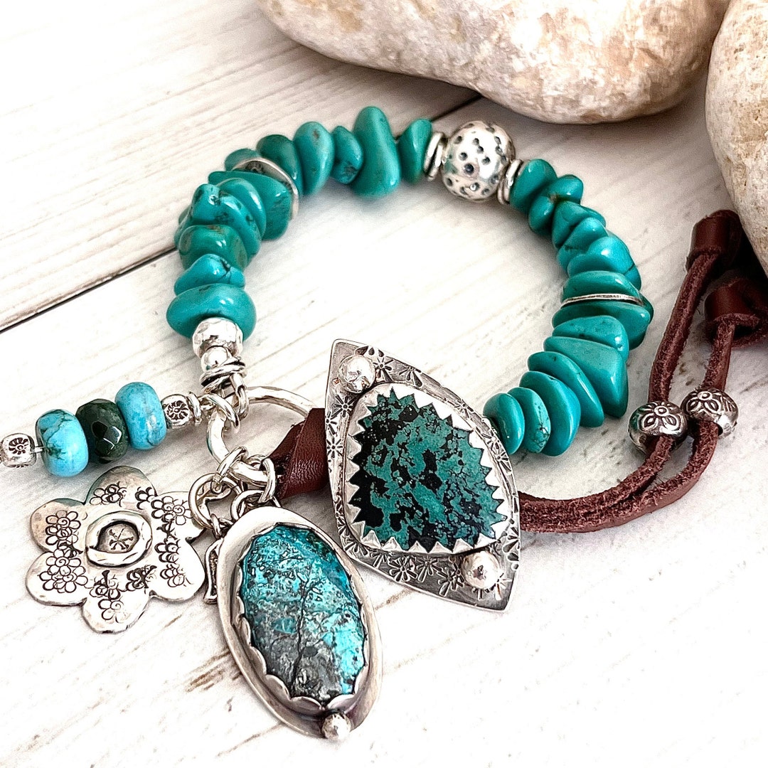 Chunky Natural Turquoise Bracelet