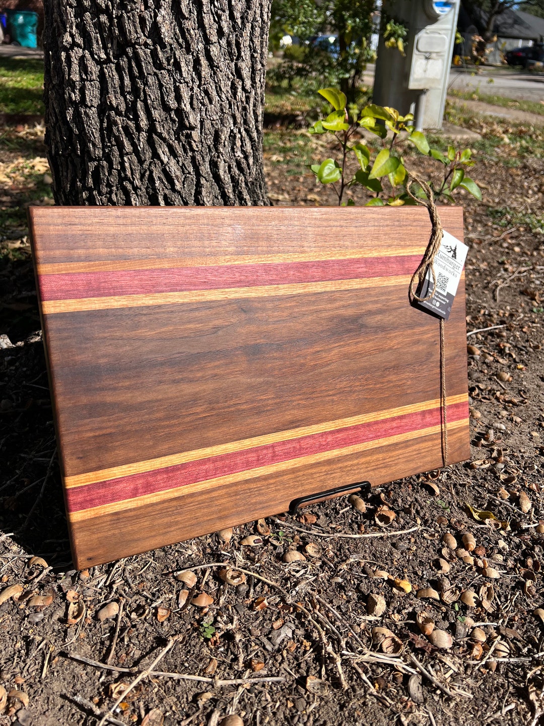 Face and Edge Grain Cutting Board Canary/purple Heart/walnut Etsy