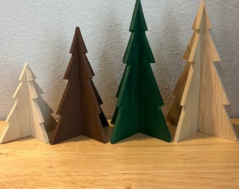 Wood Christmas Trees, Finished and DIY!