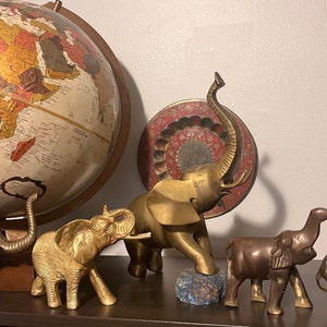 Elephants Vintage Solid brass Elephants | Pick your favorite | Individual price | Boho vintage decor | Brass animals