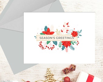 Printable Season's Greetings Holiday Card