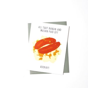 Carte amusante de félicitations pour la grossesse - Tout ce que vous aimez et vous avez payé, hourra ! – Jolie carte de jeu de mots
