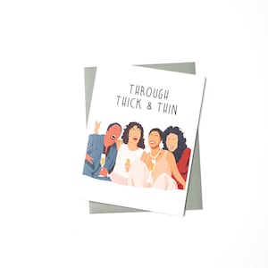 Épais et mince carte de voeux - carte BFF - appréciation de l'amitié féminine - célébration de l'amitié féminine