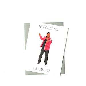 Esto requiere de Carlton: divertida tarjeta de celebración, tarjeta de felicitación de cultura pop inspirada en El príncipe de Bel-Air