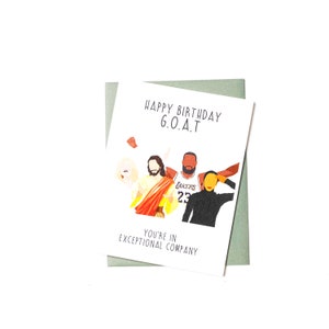Carte de voeux Joyeux anniversaire G.O.A.T, You're in Great Company - Carte d'anniversaire Capricorne amusante avec illustration emblématique du Capricorne
