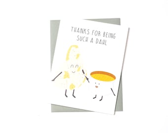 Funny Dahl Pun Thank You Card – Food Lover Appreciation
