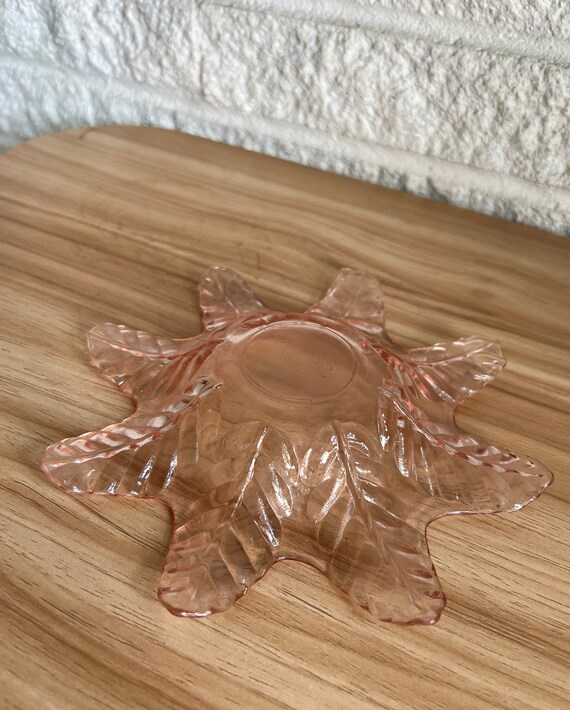 Small vintage light pink snowflake dish, Catch all dish, candy dish View 2
