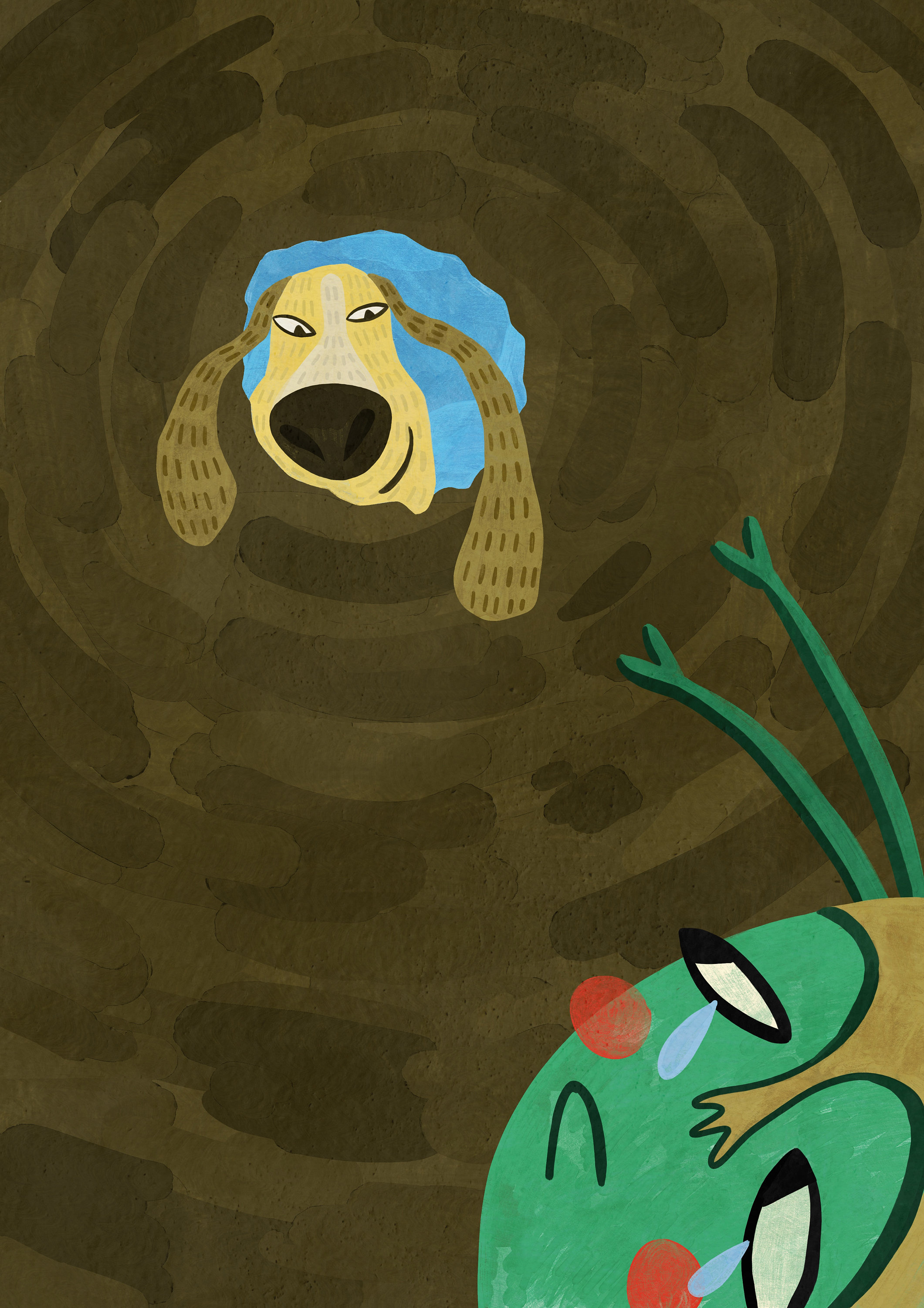 Impression Murale. Triste Chenille. Illustration d'art Moderne. A4 29, 7x21 cm, Dessin d'affiche. Pe