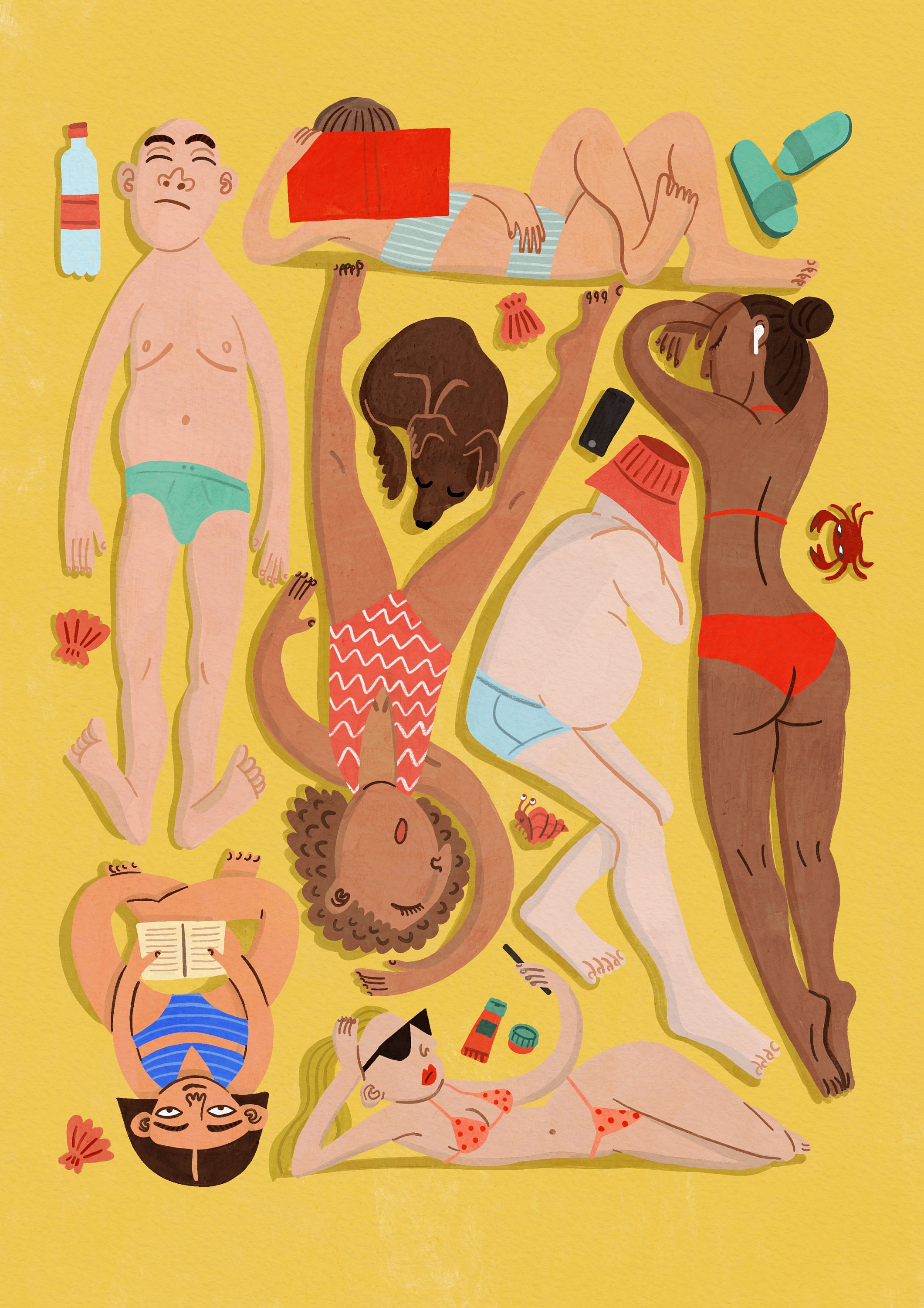 Impression Murale. Nostalgie de La Plage. Illustration d'art Moderne. A4 29, 7x21 cm, Dessin d'affic