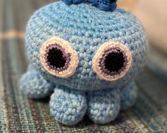 Mamma and Babies Kawaii Blue Octopus Handmade Crochet Design by All About Jade