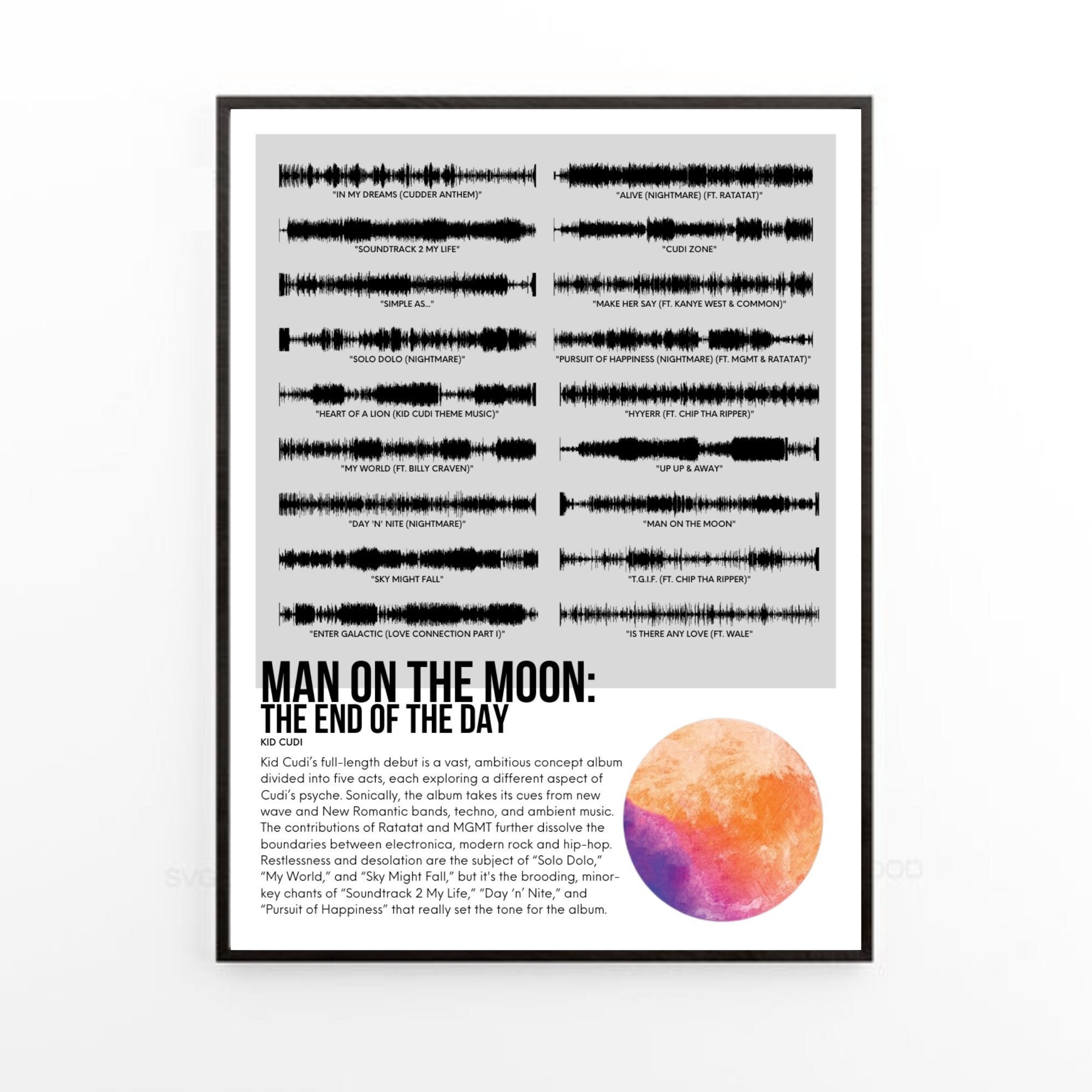 Kid Cudi man on the Moon Album Poster Soundwave - Etsy