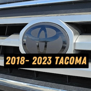 2018-2023 Toyota Tacoma Stealth Emblem Front Vinyl Overlay Decal | &quot;TEQ&quot; or &quot;Toyota&quot; Logo