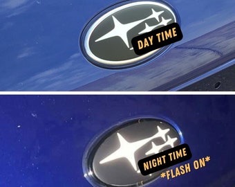 Reflective Stars Subaru WRX STI BRZ Emblem Vinyl Decal Overlay Set Front, Rear, Steering Wheel - 3 Pieces