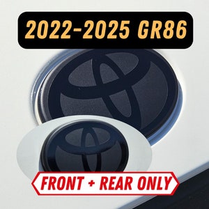 2022-2025 Toyota GR86 Couple Stealth Emblem Vinyl Overlay Decals Set Front & Rear