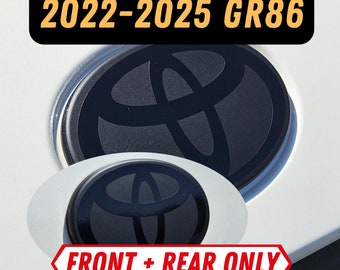 2022-2025 Toyota GR86 Couple Stealth Emblem Vinyl Overlay Decals Set Front & Rear