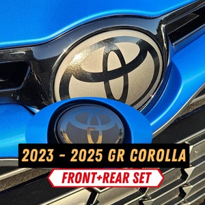 2023 - 2025 Toyota GR Corolla Stealth Emblem Vinyl Overlay Decals Set Front & Rear | 3 Logo Options