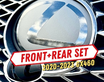 2020-2023 GX460 Stealth Lexus Emblem Vinyl Decal Overlay Set Front & Rear Combo Set