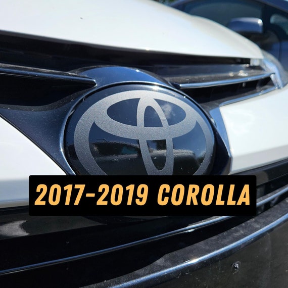 Luxgood564 Front Grille Emblem For Toyota Corolla 2017-2019 – Chrome Black, Direct Fit, 53141-42020