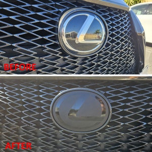 thumbnail image 2 of PreCut Smoke Tint Overlay Vinyl Decal For 2017-2020 Lexus IS Front Emblem - Deliciousticker 2 of 2