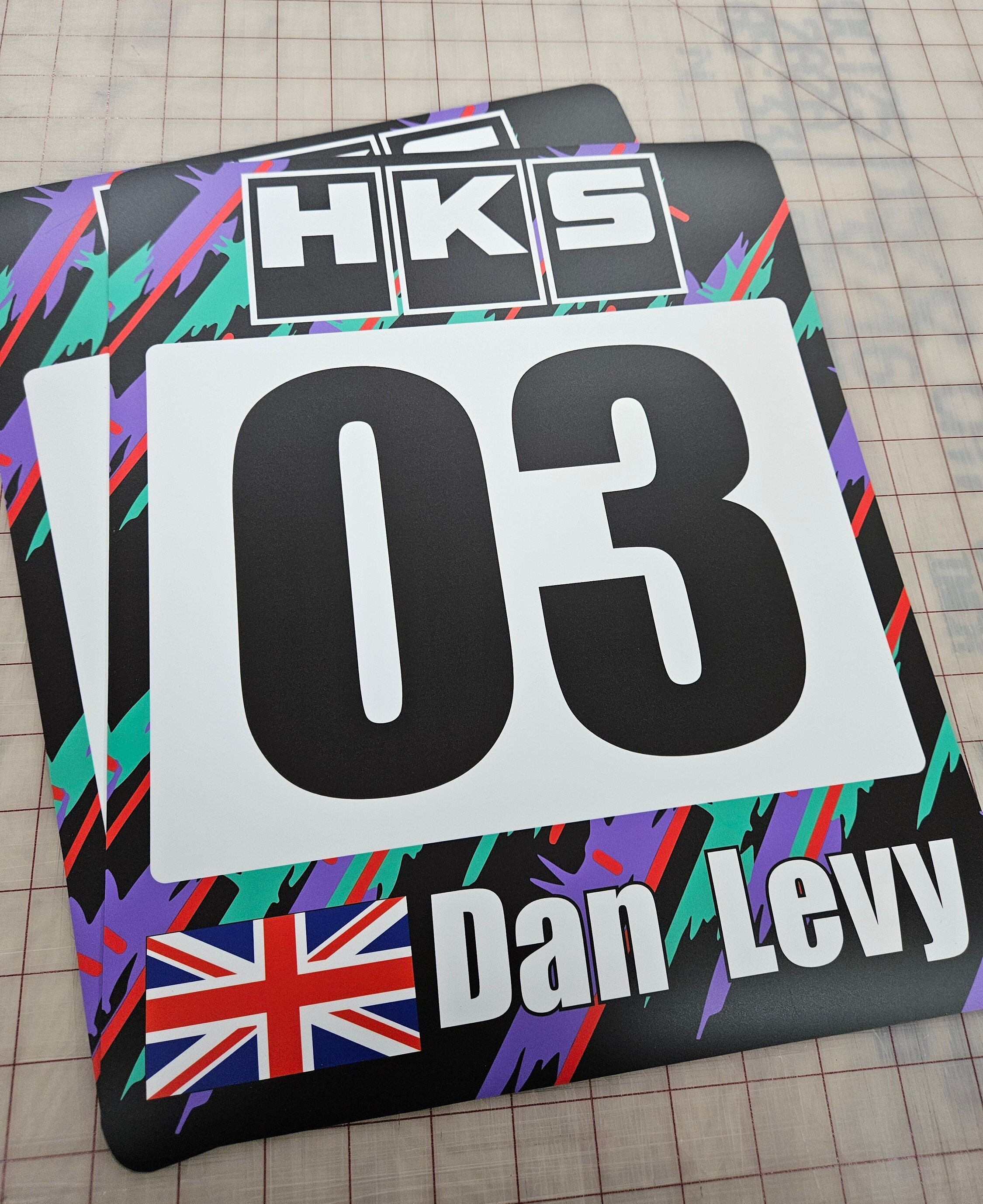 Vintage HKS Power Inspired Track Racing Numbers Set Custom Name