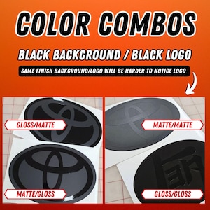 2023 - 2025 Toyota GR Corolla Stealth Emblem Vinyl Overlay Decals Set Front & Rear | 3 Logo Options image 4