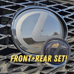 Stealth Lexus Emblem Vinyl Decal Overlay Set Front & Rear Combo | 2021+ Lexus IS300, 350, 500 | 2019-2023 ES