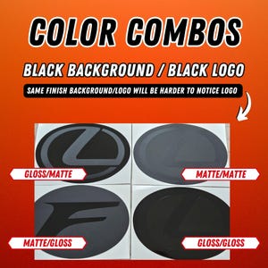 Stealth Lexus Emblem Vinyl Decal Overlay Set Front & Rear Combo | 2021 ...