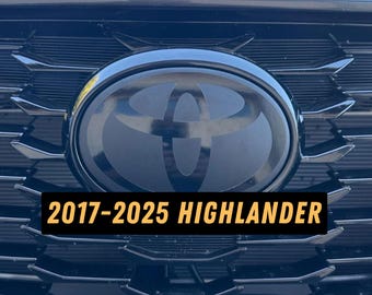 2017 - 2025 Toyota Highlander Front Stealth Emblem Vinyl Overlay Decal Sticker Cover