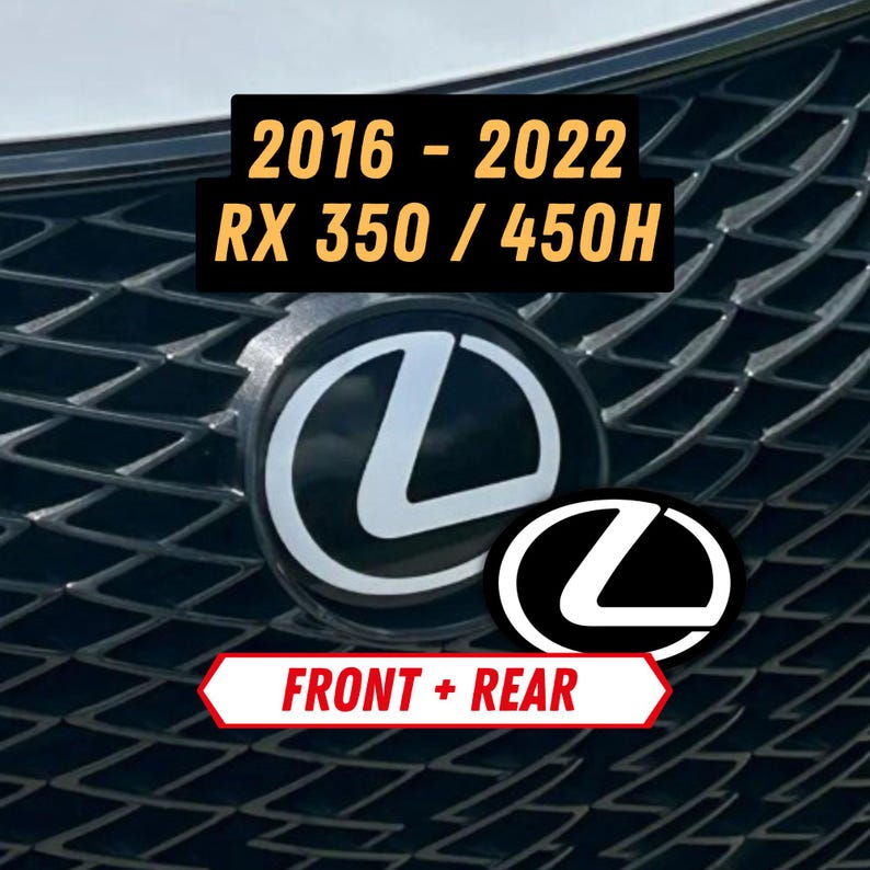 2016 - 2022 Lexus RX350 Vinyl Emblem Overlay Decal Set Front Rear Wrap ...