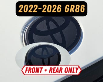 2022-2026 Toyota GR86 Couple Stealth Emblem Vinyl Overlay Decals Set Front & Rear