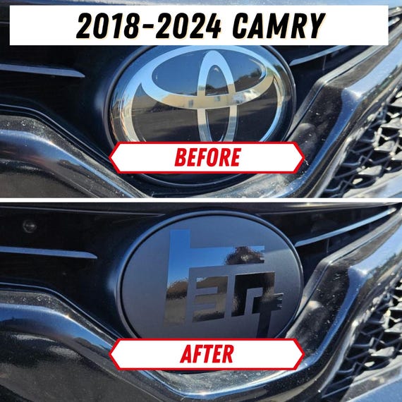 2018-2024 Toyota Camry Front Stealth Emblem Vinyl Overlay Decal Sticker Cover