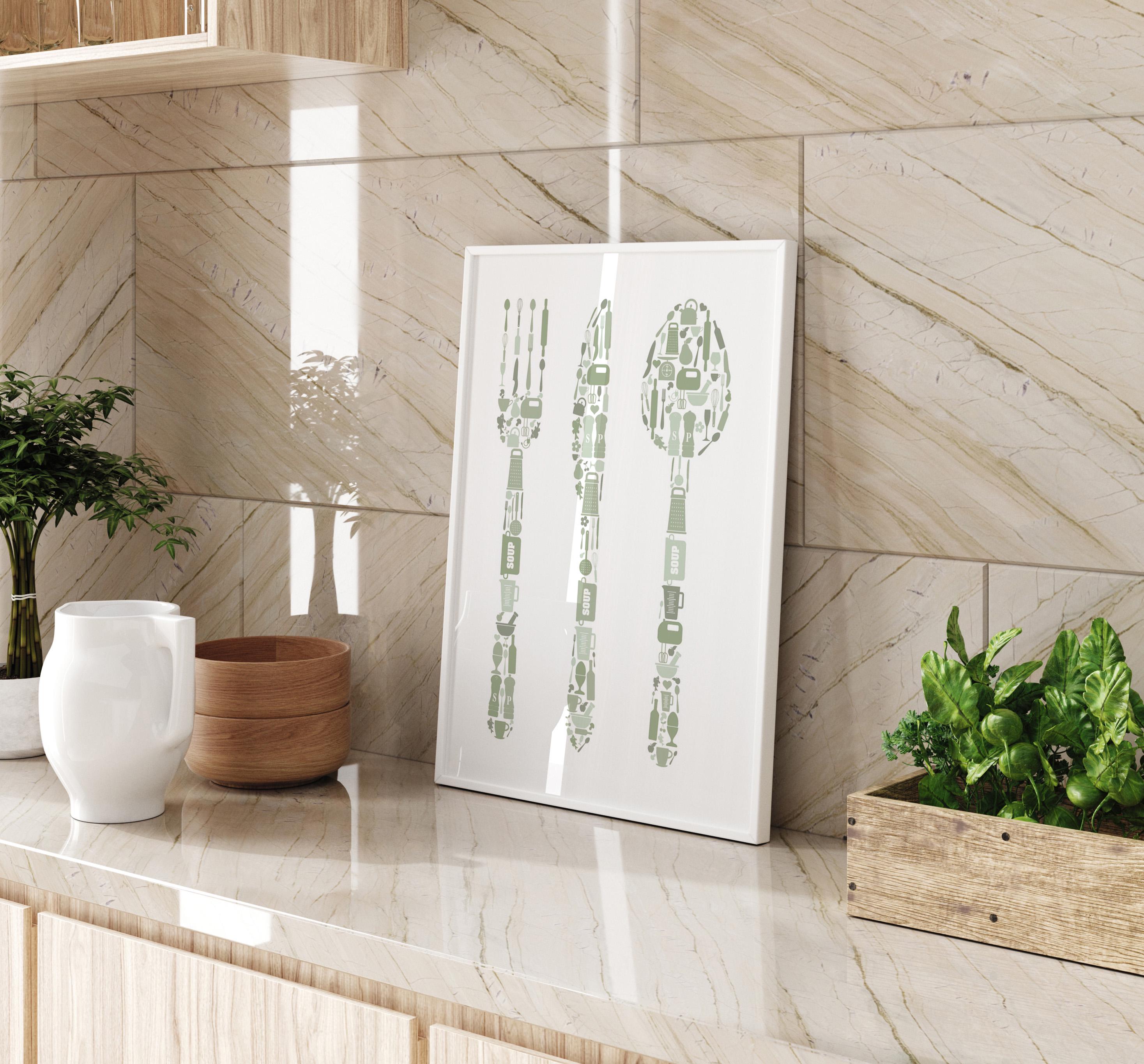 Kitchen Wall Art, Kitchen Prints Set of 3, Sage Green Print, Green ...