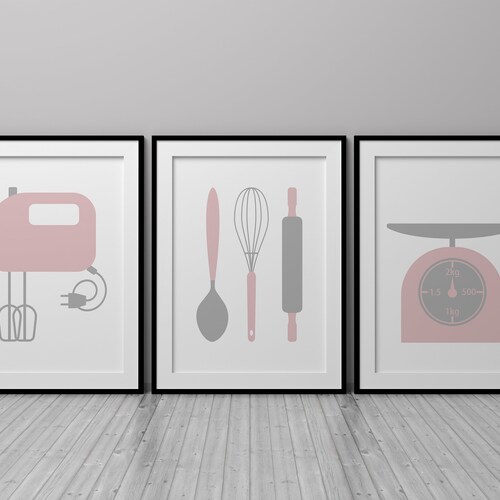 Kitchen Wall Art Prints Set of 3 Posters Colourful Kitchen Etsy UK